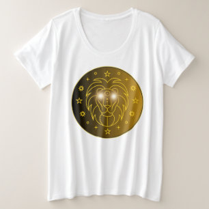 Camiseta Emblema do Zodíaco de Leão   Símbolo Celestial Min