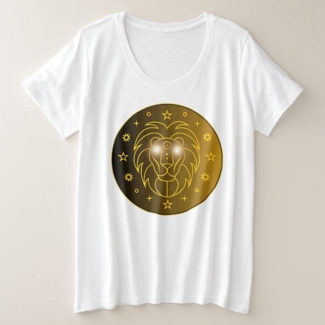 Camiseta Emblema do Zodíaco de Leão | Símbolo Celestial Min (Frente do Design)