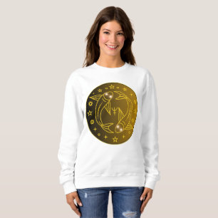 Camiseta Emblema do Zodíaco de Peixes Símbolo Celestial M