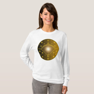 Camiseta Emblema do Zodíaco de Sagitário Símbolo Celestial 