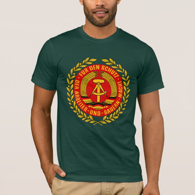 Camiseta Emblema East Germany comunista alemão do GDR RDA (Frente)