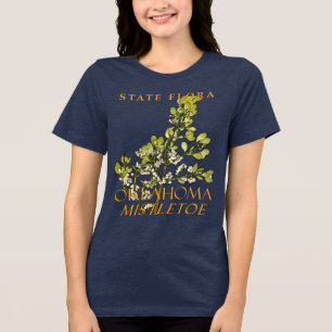 Camiseta Emblema Floral do Território de Oklahoma Mistletoe