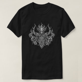 Camiseta Emblema Gráfico do Cavaleiro do Fogo do Necronomic