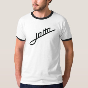 Camiseta Emblema Jalta em branco e preto