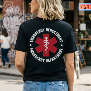 Camiseta Emblema Médico Estrela da Vida do Departamento de 