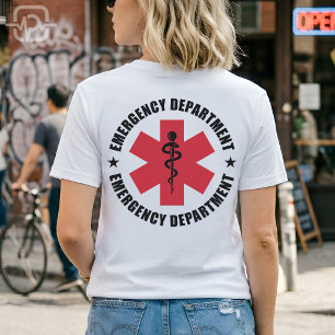 Camiseta Emblema Médico Estrela da Vida do Departamento de 
