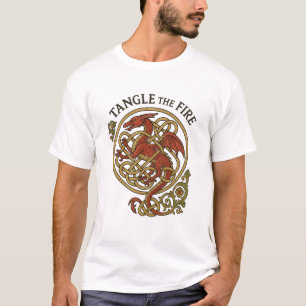Camiseta Emblema Nó Celta Fogo Emaranhado