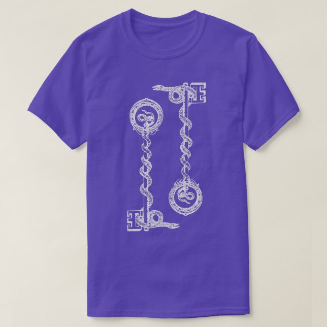 Camiseta Emblema oculto de cobra Double Keys (Frente do Design)