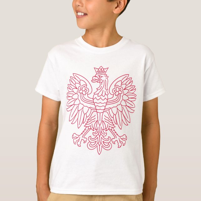 Camiseta Emblema polonês - protetor do Polônia - erva (Frente)