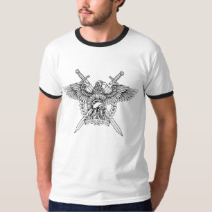 Camiseta Emblema Romano Marcial   Águia, capacete e espadas