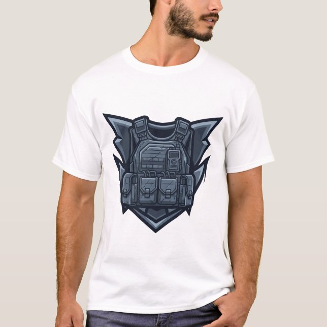Camiseta Emblema Tático no Peito de Soldado (Frente)