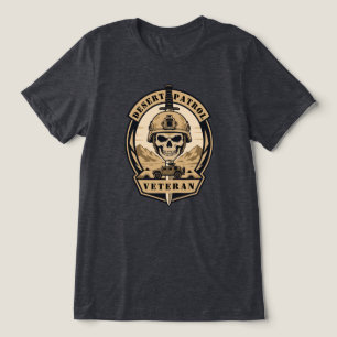 Camiseta Emblema Tático Veterano de Patrulha do Deserto