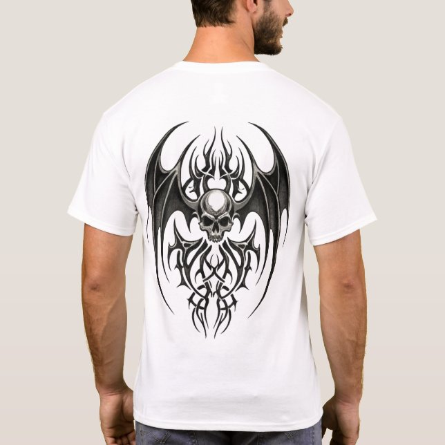 Camiseta Emblema Tribal de Caveira (Verso)