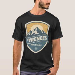 Camiseta Emblema Vintage das Montanhas Pirenéus