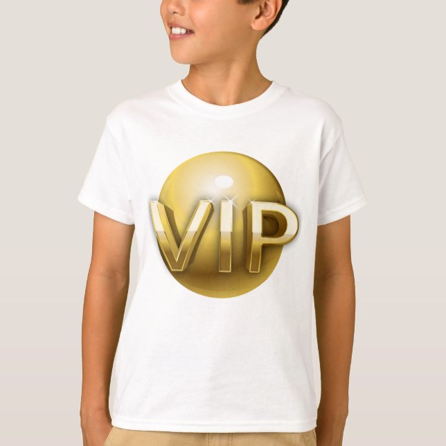 Camiseta Emblema VIP Ouro 3D de Luxo (Frente)
