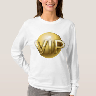 Camiseta Emblema VIP Ouro 3D de Luxo