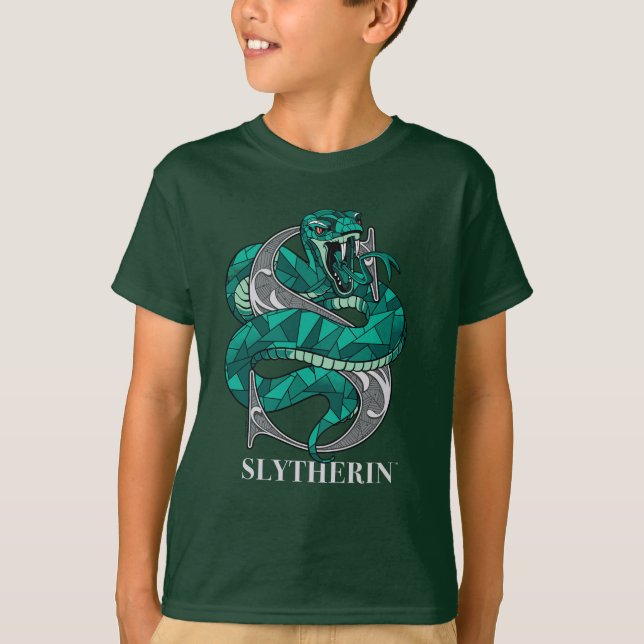 Camiseta Emblema Xadrezado SLYTHERIN™ (Frente)