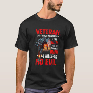 Camiseta Embora Eu Caminhe Através Do Vete Militar Do Vale