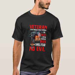 Camiseta Embora Eu Caminhe Através Do Vete Militar Do Vale