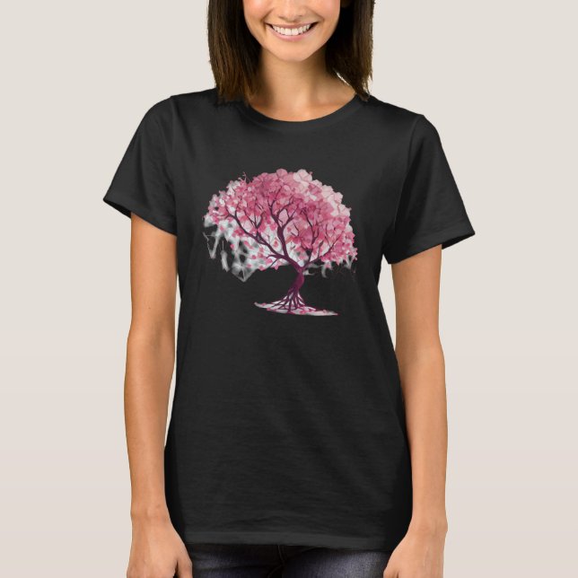 Camiseta Embrace Spring with a Unique Cherry Blossom Geomet (Frente)