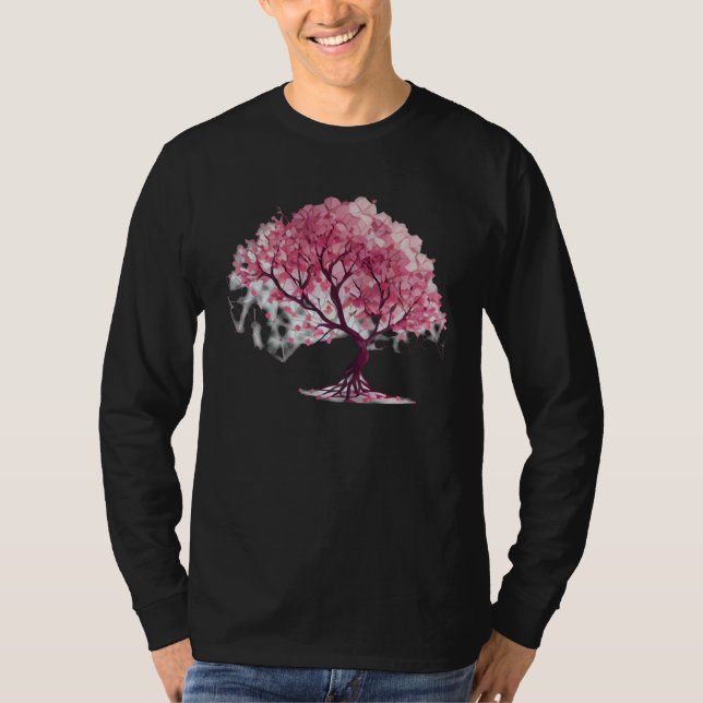 Camiseta Embrace Spring with a Unique Cherry Blossom Geomet (Frente)