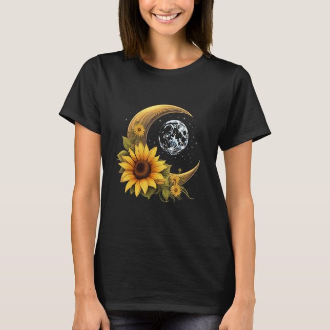 Camiseta Embraço lunar Frasto de girassol (Frente)