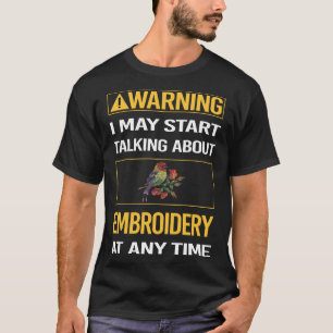 Camiseta Embroider Enbordado Encantador de Advertência Engr