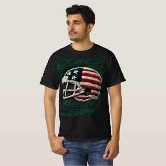 Camiseta Embroidered American football helmet on dark green