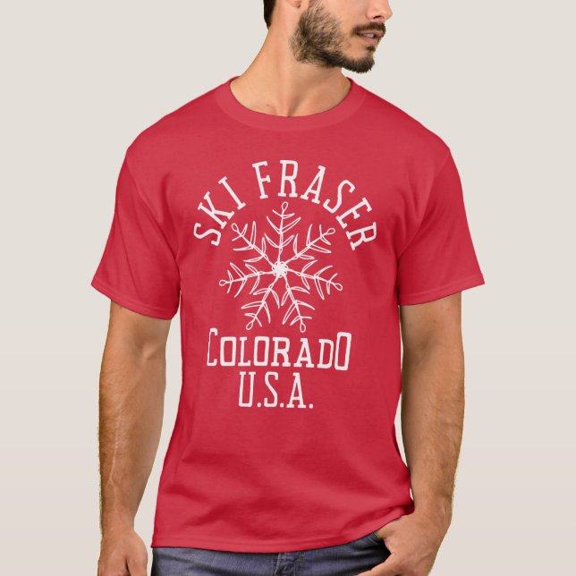 Camiseta Embroidered Snowflake Fraser Colorado USA White (Frente)