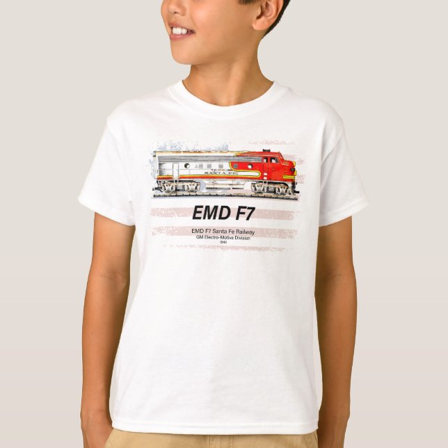 Camiseta EMD F7 Santa Fe Warbonnet with American Flag. (Frente)
