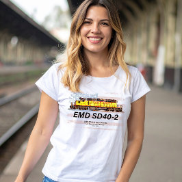 Camiseta EMD SD40-2 Locomotiva Diesel. bandeira americana