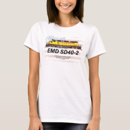Camiseta EMD SD40-2 Locomotiva Diesel. bandeira americana