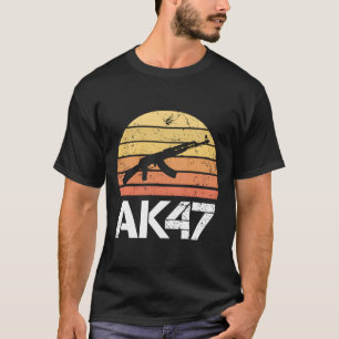 Camiseta Emenda Do Segundo Pro Gun Ak47 Rifle Retro Sunset