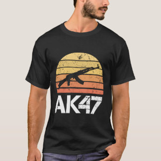 Camiseta Emenda Do Segundo Pro Gun Ak47 Rifle Retro Sunset