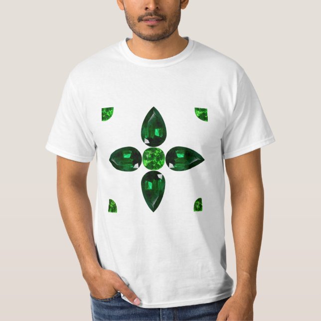Camiseta Emerald Gemstone Art, Verde (Frente)