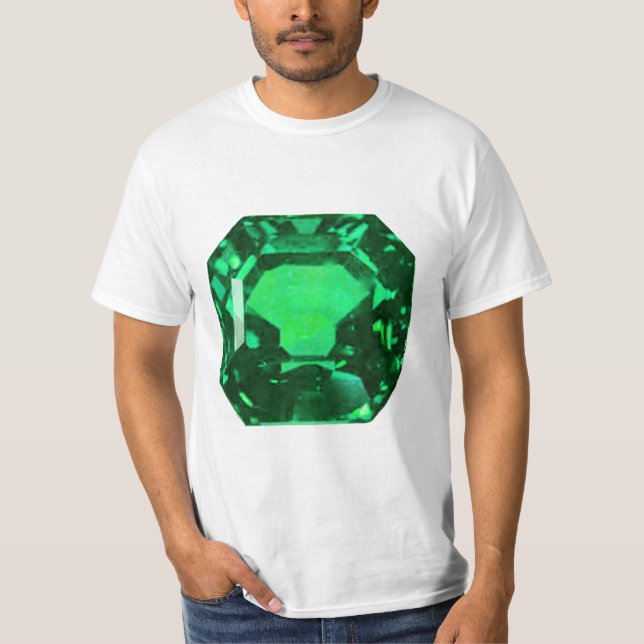Camiseta Emerald Gemstone, Birthstone May, Light Green (Frente)