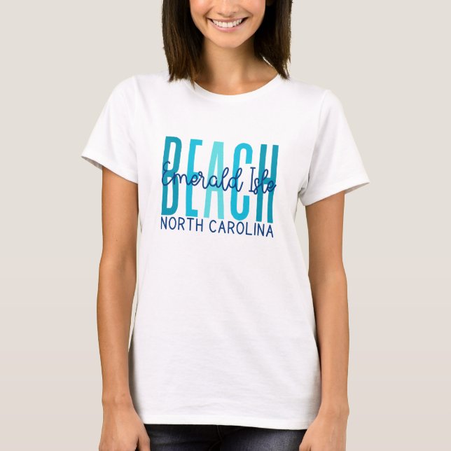 Camiseta Emerald Isle Beach North Carolina (Oceano) (Frente)