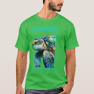 Camiseta Emerald Isle North Carolina Watercolor Sea Turtle