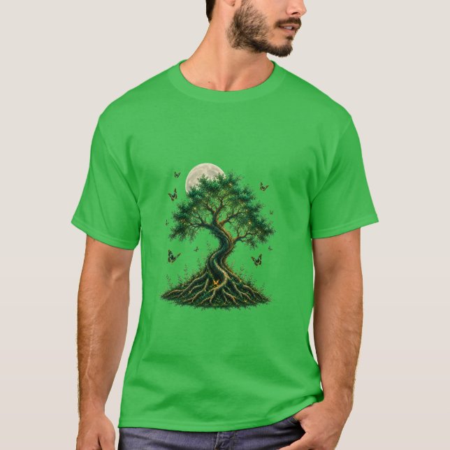 Camiseta emerald magic tree green t shirt (Frente)