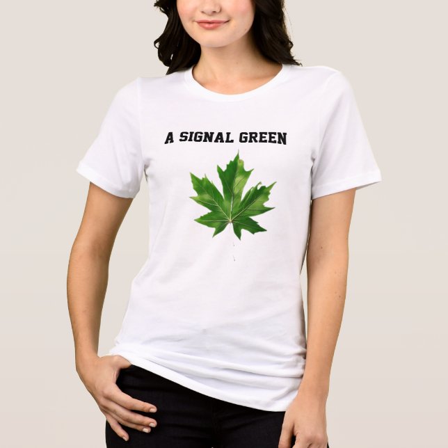 Camiseta Emerald Stillness green leaf, maple leaf, (Frente)