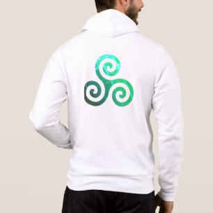 Camiseta Emerald Triskele Símbolo Celta Antigo Branco