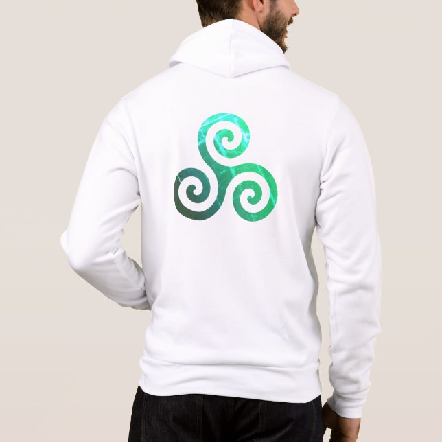 Camiseta Emerald Triskele Símbolo Celta Antigo Branco (Verso)