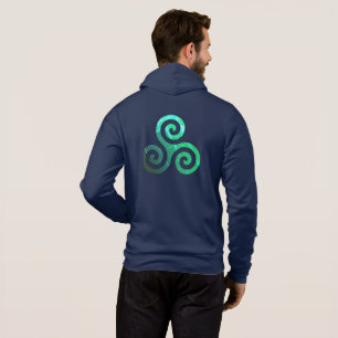 Camiseta Emerald Triskele Símbolo Celta Antigo Marinho Azul