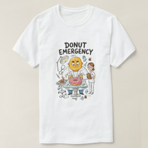 Camiseta Emergência de Donut Comédia Médica Cartoon Diverti