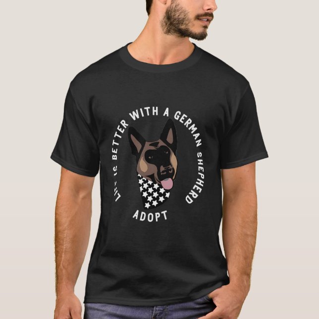 Camiseta Emergência do German shepherd de Serviços do K9 (Frente)