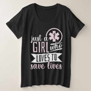 Camiseta Emergência EMT paramédica EMS Uma Menina Que Adora