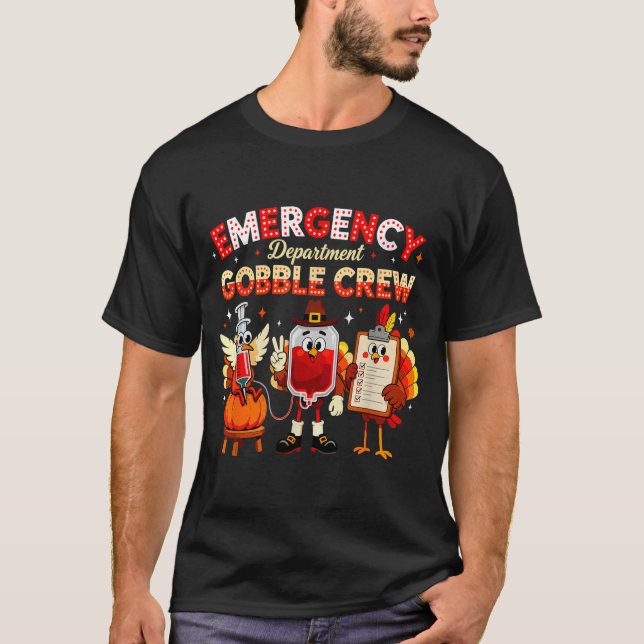 Camiseta Emergency Department Gobble Crew Thanksgiving Nurs (Frente)