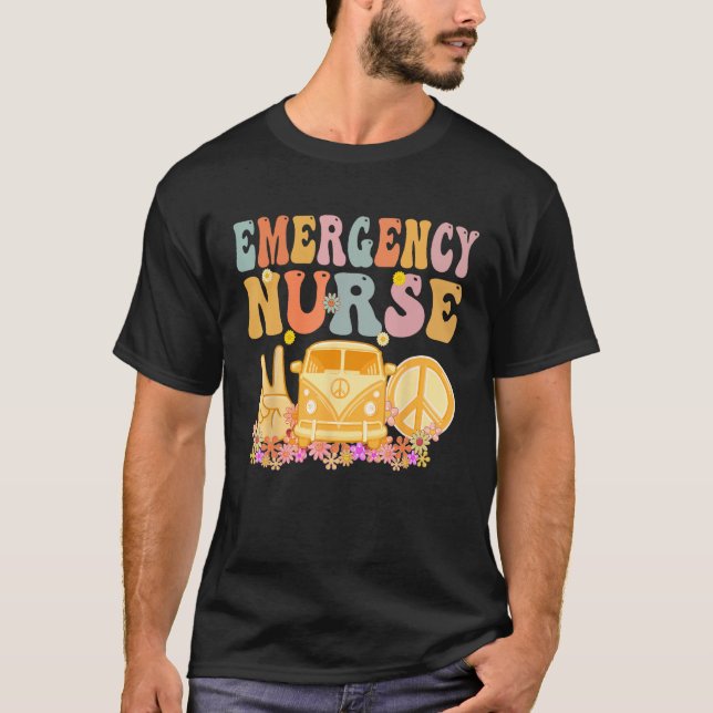 Camiseta Emergency Nurse Week Groovy Appreciation Day For W (Frente)