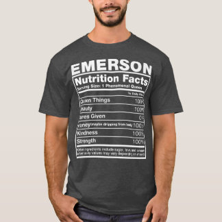 Camiseta Emerson Nutrition FactsEmerson Name BirthdayPremiu