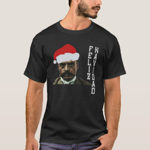 Camiseta Emiliano Zapata Natal Santa Hat Feliz Navidad